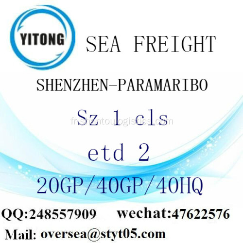 Fret maritime de Port de Shenzhen expédition à Paramaribo
